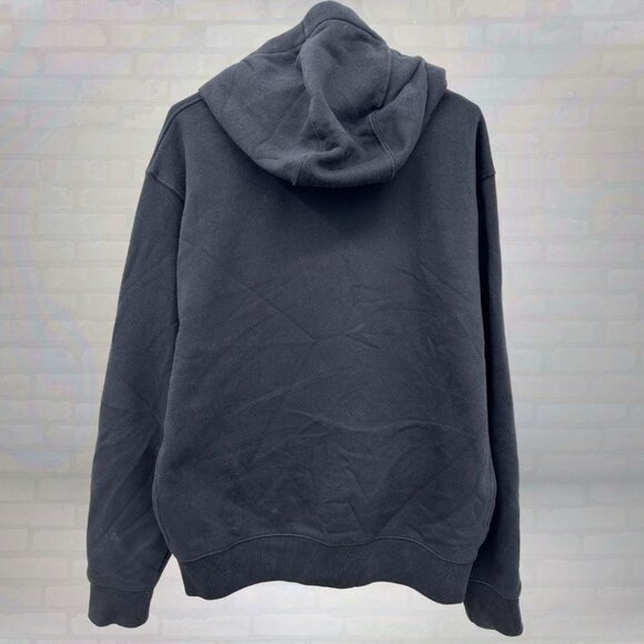 Nike Black Zip Hoodie, Classic Swoosh Sweatshirt, Size Medium - Picture 2 of 4